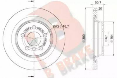 R BRAKE 78rbd20044 -  Тормозной диск